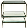 thumbnail image 2 of Orlando Melvin Cast Iron Side Table with 3 Glass Top in Antique Brass Finish, 2 of 3