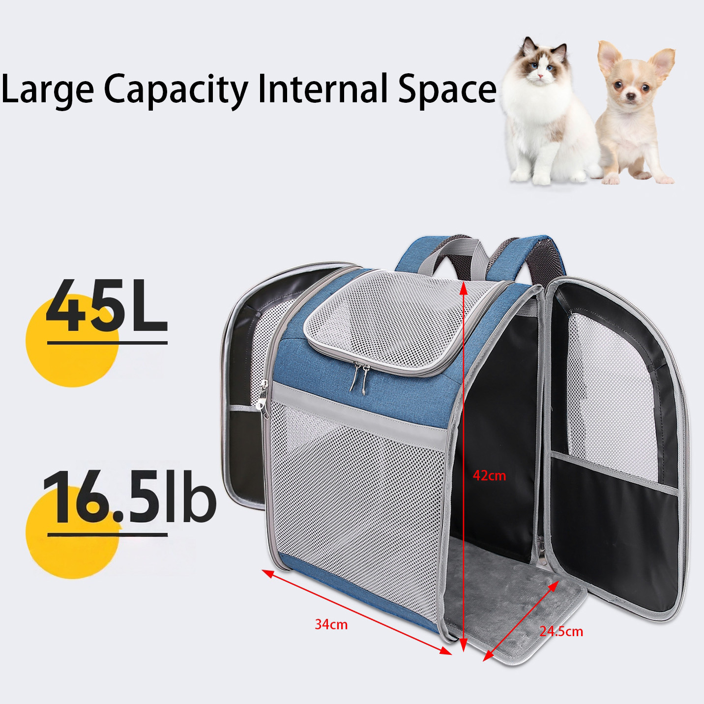 Foldable Breathable Pet Backpack For Dogs And Cats Travel Comfort Bag