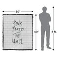 thumbnail image 2 of Pink Floyd Blanket, 50'x60' The Wall Album Cover Woven Tapestry Cotton Blend Fringed Throw, 2 of 5