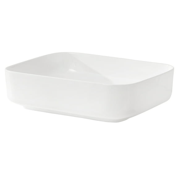 20"×15"×5.5" White Ceramic Rectangular Countertop Bathroom Sink