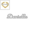 thumbnail image 2 of Personalized Bamboo Style Heart Name Earrings with Beading and Rhodium All Over The Name, 2 of 2