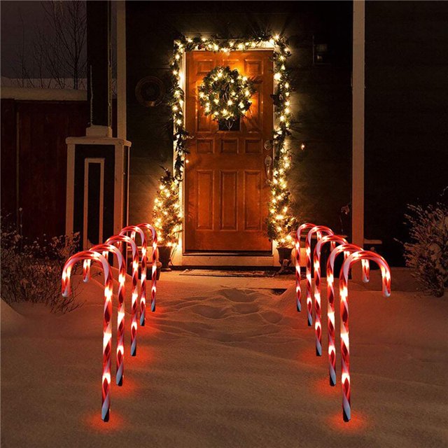Solar Cane Lights Outdoor Candy Decorative Lights LED Festive Umbrella Handle Lights For Passage Courtyard Garden Adornment10PCS-SolarChina He Qiyong unisex
