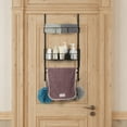 thumbnail image 4 of Over the Door Organizer, Metal Hanging Door Rack with Storage Basket and Hooks for Bedroom, Bathroom, Entryway, Black, 4 of 4