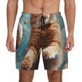 thumbnail image 3 of Uemuo Floating Cat And Donuts Pattern Mens Swim Trunks Quick Dry Board Shorts with Mesh Lining, Stretch Beach Shorts Quick Dry No-Chafing Board Shorts-Medium, 3 of 9