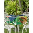 thumbnail image 2 of St. Patrick's Day Outdoor Tablecloth - 54 Inch Round Dining Table Cover, Funny Gnomes Beer Gold Coin Shamrock Green Waterproof Outdoor Table Cloth with Umbrella Hole & Zipper for Picnic/Patio/Party, 2 of 7