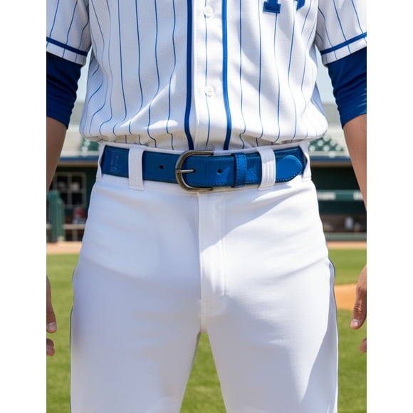 Beisbolmania Cinturón Beisbol Softbol Bs Piel Charol Azul Rey Talla Grande