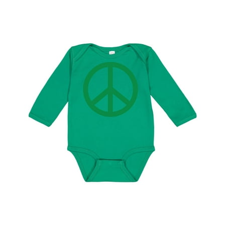 

Inktastic Green Symbol Peace Sign Gift Baby Boy or Baby Girl Long Sleeve Bodysuit