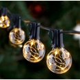 thumbnail image 2 of Cadena de luces para exteriores de estilo vintage, decoración de patio trasero con energía solar con 25 bombillas LED irrompibles, impermeables (IP44) y regulables para áreas de jardín, cafetería y, 2 of 7