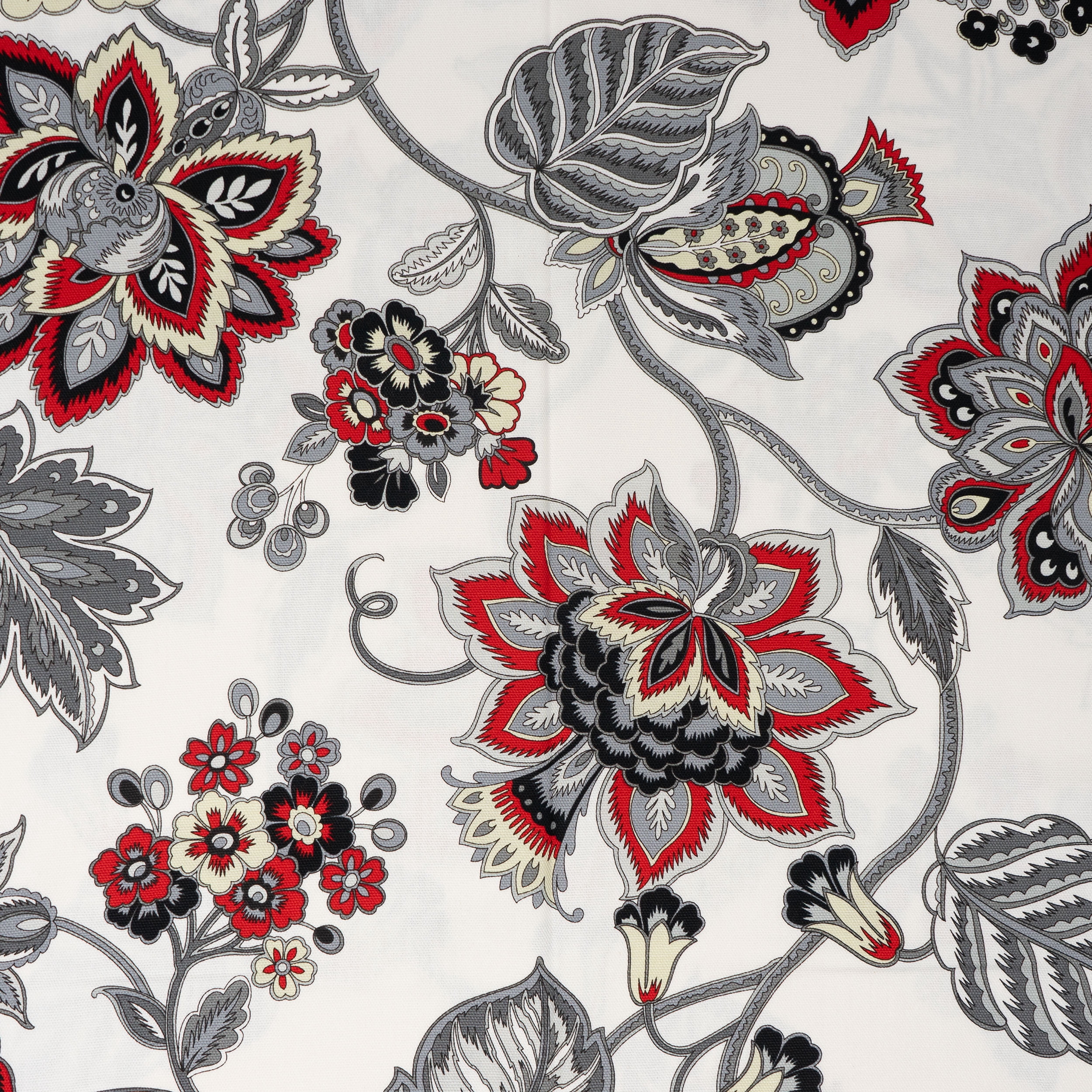 Waverly Inspirations 100% Cotton 45" x 2 Yards Precut Jacobean Red Black Gray Sewing & Crafting Fabric, 1 Each
