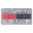 thumbnail image 1 of 140Pcs Wire Lug Red Copper Battery Welding Cable Bare Eyelet Ring End Terminal Connector with Heat Shrink Tubing, 1 of 14