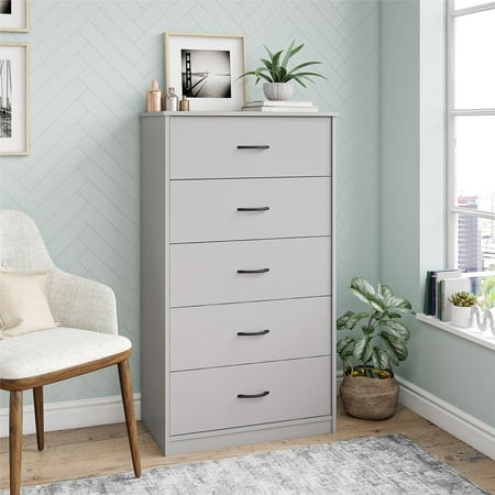 Mainstays Classic 5 Drawer Dresser Dove Gray Finish Walmart Com