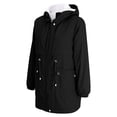 thumbnail image 3 of Aayomet Coats for Women 2023 Women's Packable Hooded Rain Jacket with Bow,Black M, 3 of 4
