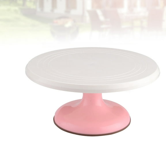 MLINS Pink Cake Decorating Turntable for Baking Supplies Made of Plastic 360 Degrees Smooth