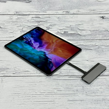 Hyper - DUO 7-Port USB-C Hub - USB-C Docking Station for Apple MacBook Pro and Air - Silver