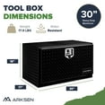 thumbnail image 6 of ARKSEN 30" Aluminum Truck Underbody Diamond Plate ToolBox w/ T-Handle Latch Durable Pickup Trailer Storage Organizer Tool Box Key Lock, Black, 6 of 7