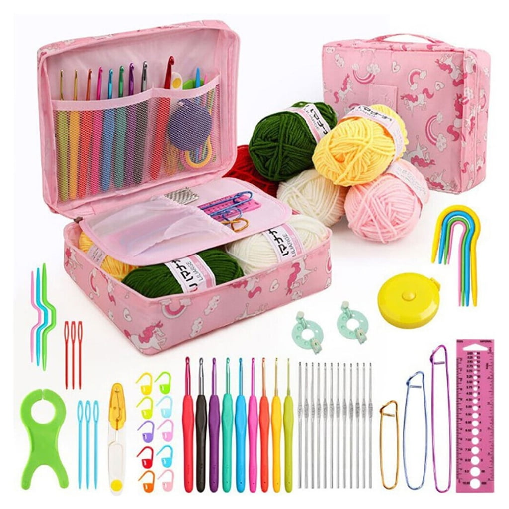 Complete Crochet Hook Needle Kits with Hooks in Colors for Home Crafts, Sewing and Knitting Enthusiasts Home Crafting