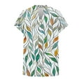 thumbnail image 6 of Fashion Shirts for Womens Summer Plus Size Casual Printed V-Neck Loose Short Sleeve Raglan Sleeve Button Top, 6 of 6