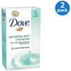 Dove Sensitive Skin Unscented Beauty Bar 6 ct (Pack of 2)