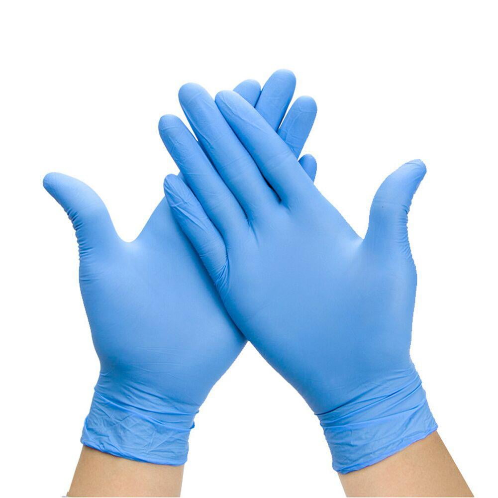 Sarrogou Powder Free Glove in Natural Rubber-Nitrile Disposable Gloves in Stock Powder Free,Latex Free Cleaning or Mechanic Tasks 100 Pcs Home Kitchen Plastic Gloves for Exam 