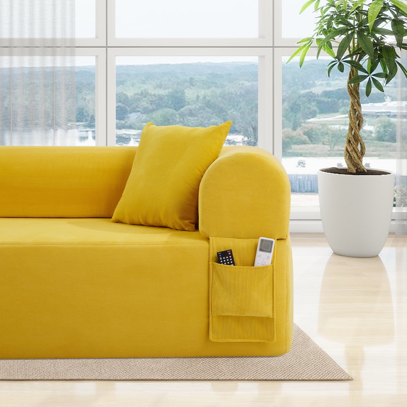 Floor Sofa Sofa-in-a-Box, No Installation & Easy to Transport Memory Foam With Individual Pocket Springs Seat
