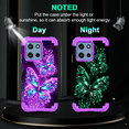 thumbnail image 3 of Casetego for Moto G Power 5G 2025 Case,Glow in The Dark Three Layer Heavy Duty Shockproof Protection Hard Plastic Bumper+Soft Silicone Protective Case,Purple Butterfly, 3 of 8