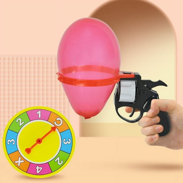 Russian Roulette Party Game Toy with Balloons, Interactive Spinner Prank Kit for Family Gatherings Birthday Events, Includes Pump Wheel Fun Challenge