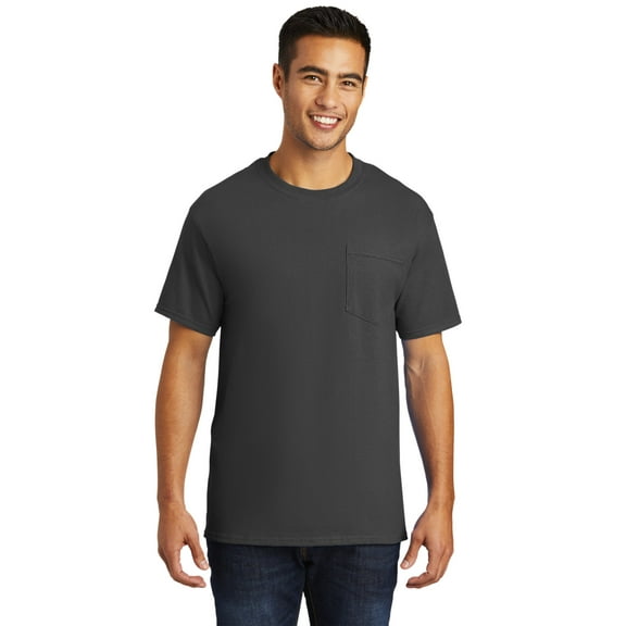 Port & Company Tall TShirt with Pocket (PC61PT) Charcoal, LT