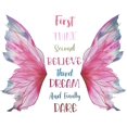 thumbnail image 1 of Calcomanía de pared YONGSHENG mariposa rosa 22,8x16,9 pulgadas vinilo autoadhesivo con frase motivacional, 1 of 5