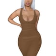 thumbnail image 1 of Women Sexy Bodycon Long Dress Deep V Neck Ribbed Tank Maxi Summer Dresses, 1 of 9