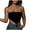 Black, variant on YYDGH Women's Strapless Asymmetrical Hem Ribbed Knit Crop Bandeau Tube Top Black S