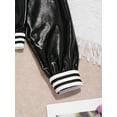 thumbnail image 6 of vastwit Kids Girls Dance Outfit Hip Hop Tracksuit Shiny Metallic Jacket and Modern Dance Pants Sweatpants Set Black 8, 6 of 7