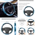 thumbnail image 4 of Uorisanigo Blue Marble Print 10 Pack Car Seat Covers Full Set Cars Steering Wheel Cover and Water Cup Coaster Seat Belt Pads Chapstick Holder Soft Decorative Auto Interior Fit Most Car SUV, 4 of 7