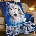 thumbnail image 1 of White Wolf Blanket Soft Warm Fleece Wolves Throw Blanket Cozy Fluffy Plush Animal \u200bBlanket Wolf Gifts Stuff for Kids Adults Bed 60"X80", 1 of 6