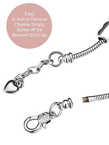Zhanmai Unicorn Sparkly Crystal Charm Bracelet Bangle with Gift Box Set for Girl Lady