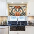 thumbnail image 5 of Yayeee Kitchen Curtains Tier Pair Light Filtering 27"x24" Rod Pocket Short Cafe Window Panel, Gray Floral Pattern, 5 of 7
