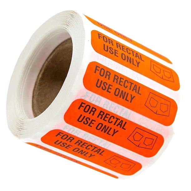500 etiquetas adhesivas de papel para uso rectal únicamente con superficie impermeable. 500 etiquetas. Naranja