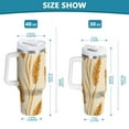 thumbnail image 6 of Yayeee 30oz Double-Wall Insulated Stainless Steel Tumbler with Handle Bottle, Wheat Ears Pattern, 6 of 8