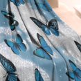 thumbnail image 3 of Lightblue Butterfly Sparkle Pattern Blanket,Comfortable Soft Flannel Throw Blanket,All Season,Warm Lightweight Blankets for Sofa Bed Couch Living Room Chair,30"x40", 3 of 4