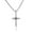 White, variant on Stainless Steel Large Statement Mens Cross Pendant Necklace, 24"