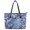 Blue Tribal Floral Pattern, variant on POLERO Snowflake Lights Pattern Saddle Handbag, PU Leather Tote Bag for School, Waterproof Casual Shoulder Totes Purse