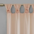 thumbnail image 4 of Madison Park Rosette Floral Embellished Cuf Tab Top 1-Piece 50x95 Solid Curtain Panel, Blush, 4 of 8