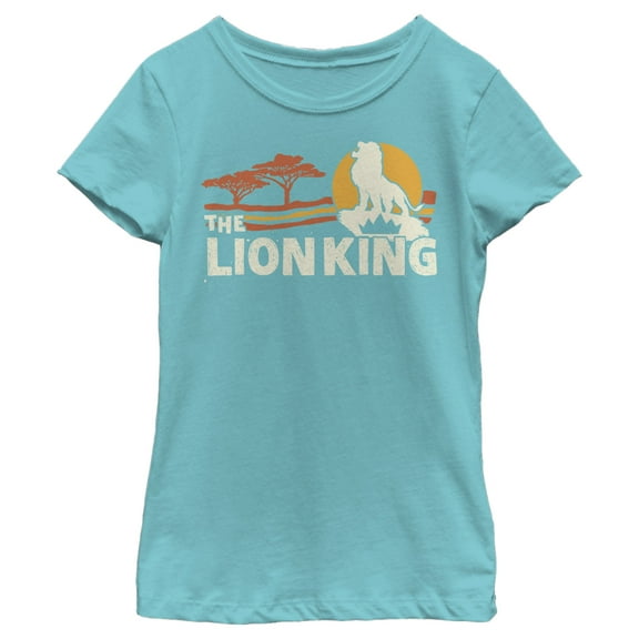 Girl's Lion King Classic Pride Lands  Graphic Tee Tahiti Blue Large