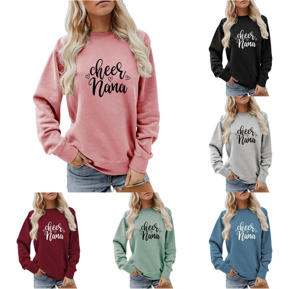 NinXxx Women's Casual Print Hooded Pullover with Pocket Sweatshirt Pink S