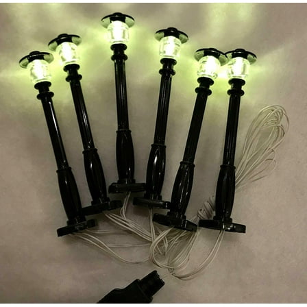 Brickstars Black Lamp Post led Street Light for Lego USB Connected 6 Posts