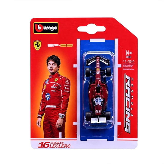 Vehículo de juguete Bburago Ferrari F1 escala 1:64 16 SF25 Leclerc