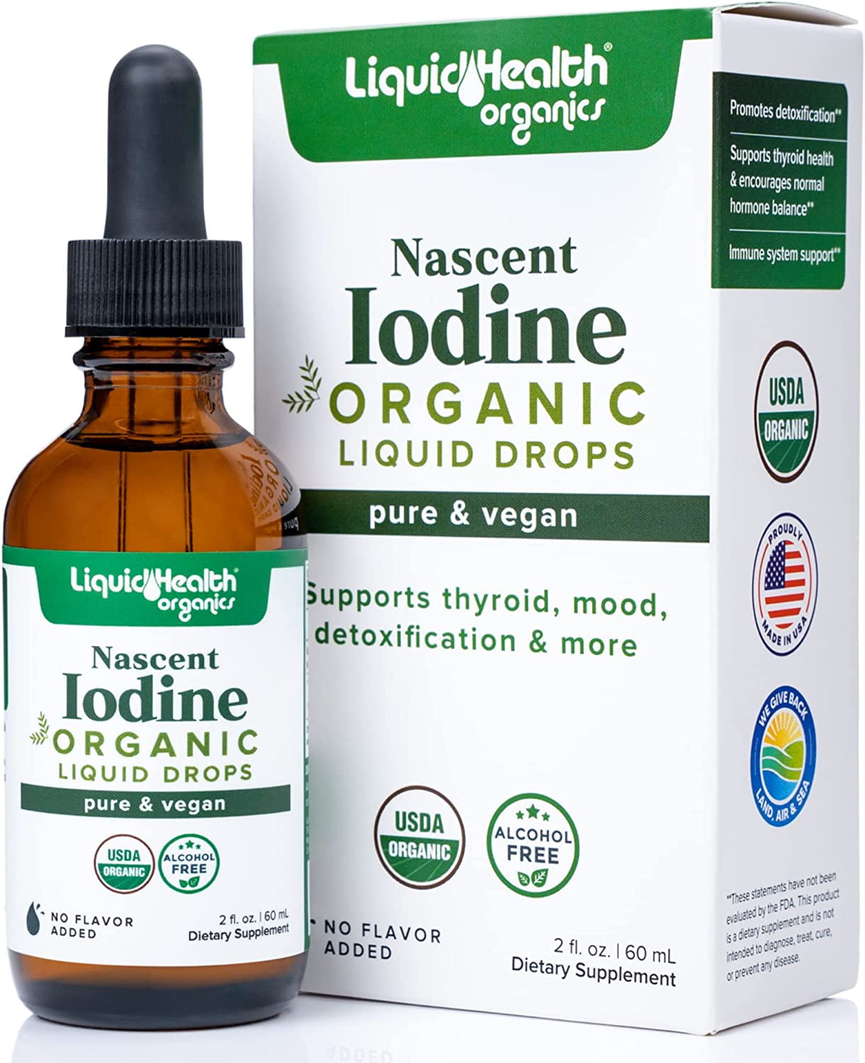 LIQUIDHEALTH Nascent Iodine Drops Thyroid Support & Immune Support