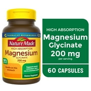 Nature Made Magnesium Glycinate 200 mg Per Serving Capsules, Dietary Supplement, 60 Count