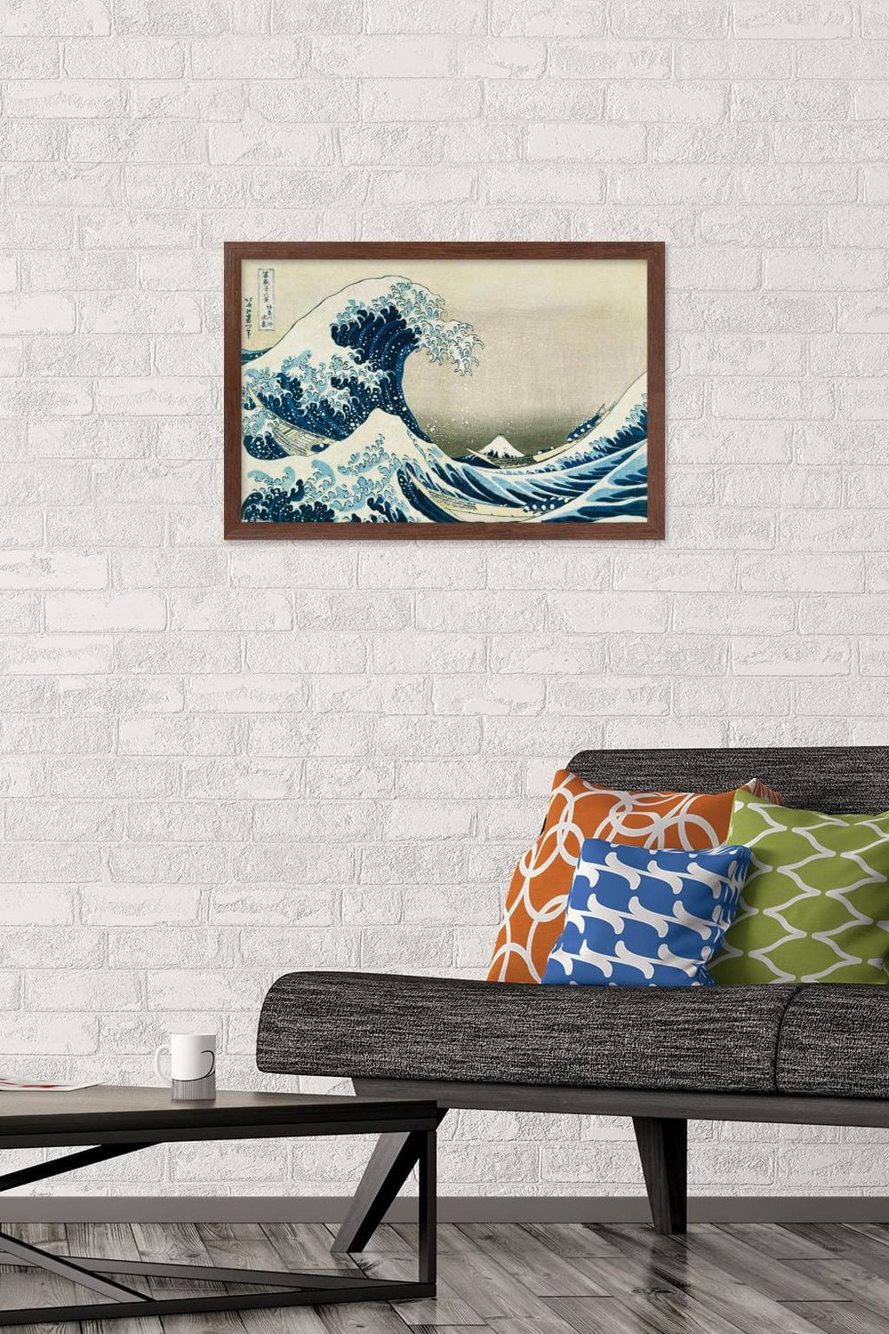The Great Wave off Kanagawa by Hokusai Wall Poster, 22.375" x 34" Framed