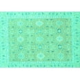 thumbnail image 1 of Ahgly Company Indoor Rectangle Abstract Turquoise Blue Modern Area Rugs, 4' x 6', 1 of 4