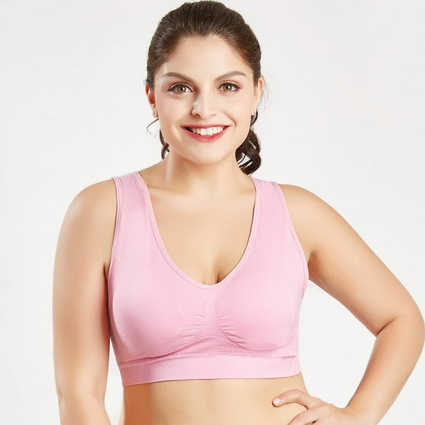 sports underwear gathered for sleep fitness 240 kg wearable seamless  adjustable bra female Pink 4XL 